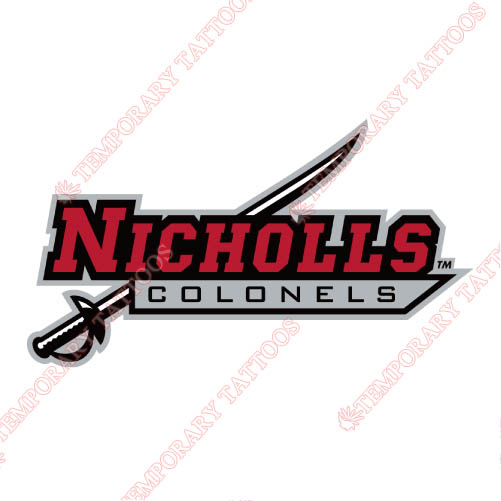 Nicholls State Colonels Customize Temporary Tattoos Stickers NO.5466
